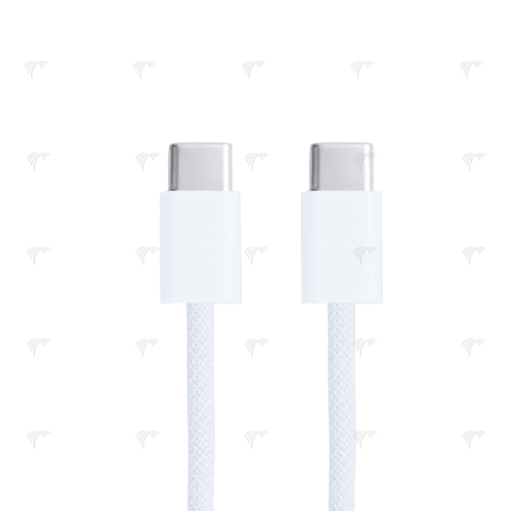 For Apple iPhone 15 USB-C to USB-C Cable 100cm 60W Woven White Bulk