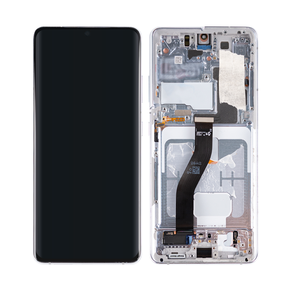 Samsung Galaxy S21 Ultra 5G G998B Display And Digitizer With Frame Phantom Silver Pulled