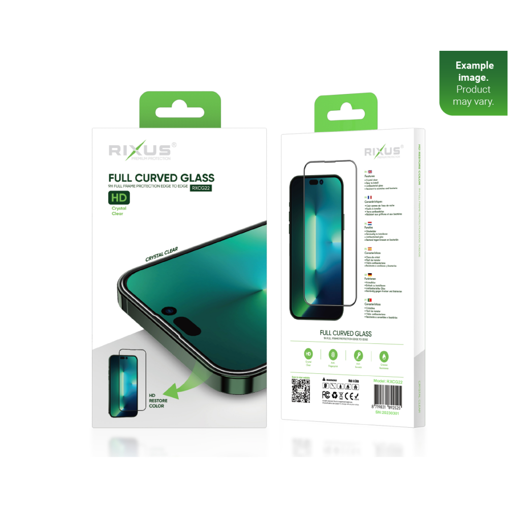 Rixus Clear HD Full Curved Edge Tempered Glass For iPhone 14, 13, 13 Pro, 16e