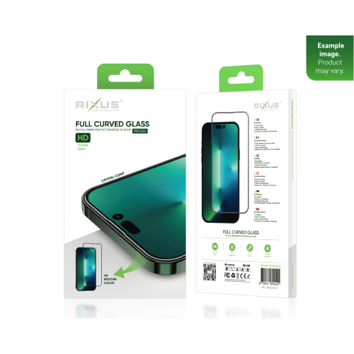 Rixus Clear HD Full Curved Edge Tempered Glass For iPhone 14, 13, 13 Pro, 16e