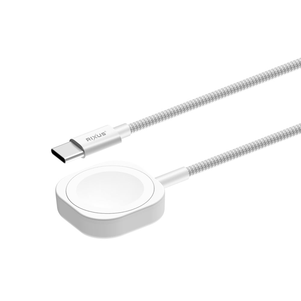 Rixus RXUC19 Magnetic Watch Fast Charging Cable 1M White