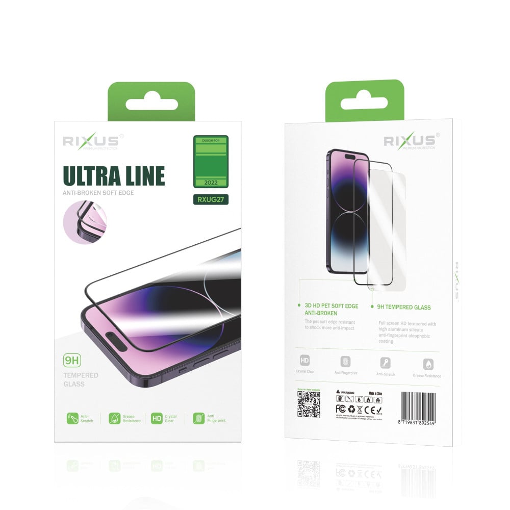 Rixus Ultra Thin Tempered Glass For iPhone 15 Plus