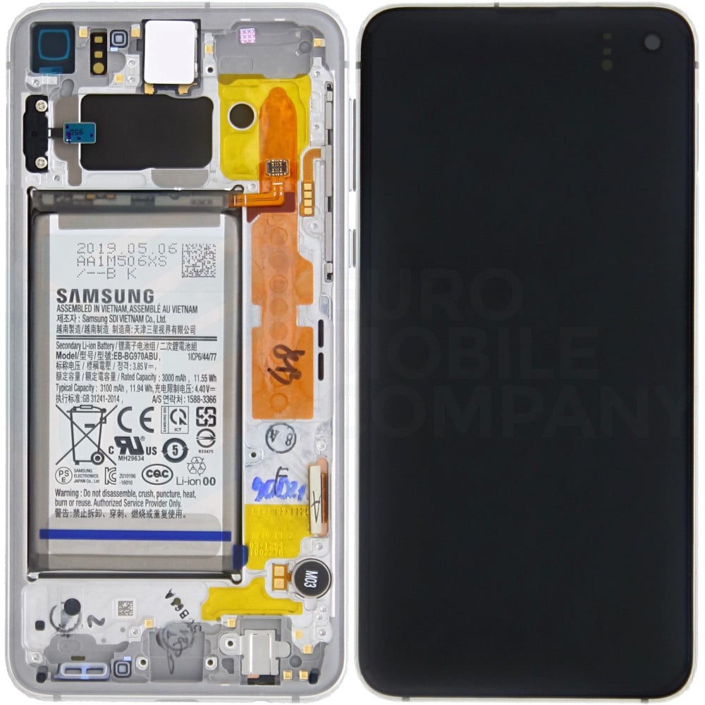 Samsung Galaxy S10E (SM-G970F) Display Complete (With Battery) GH82-18843B - Prism White