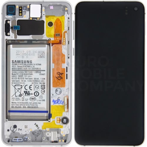 Samsung Galaxy S10E (SM-G970F) Display Complete (With Battery) GH82-18843B - Prism White