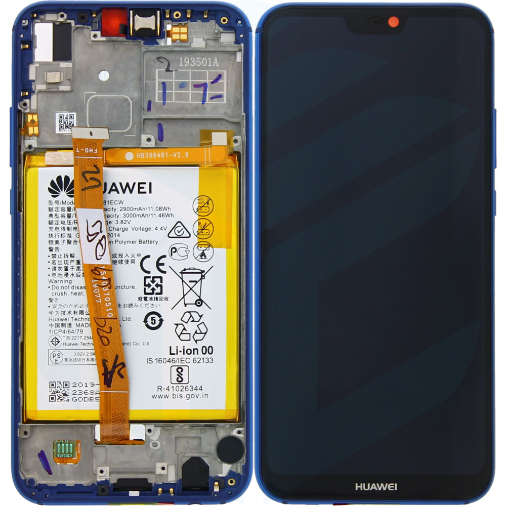 Huawei P20 Lite 02351VUV (ANE-LX1) OEM Service Part Screen Incl. Battery - Blue
