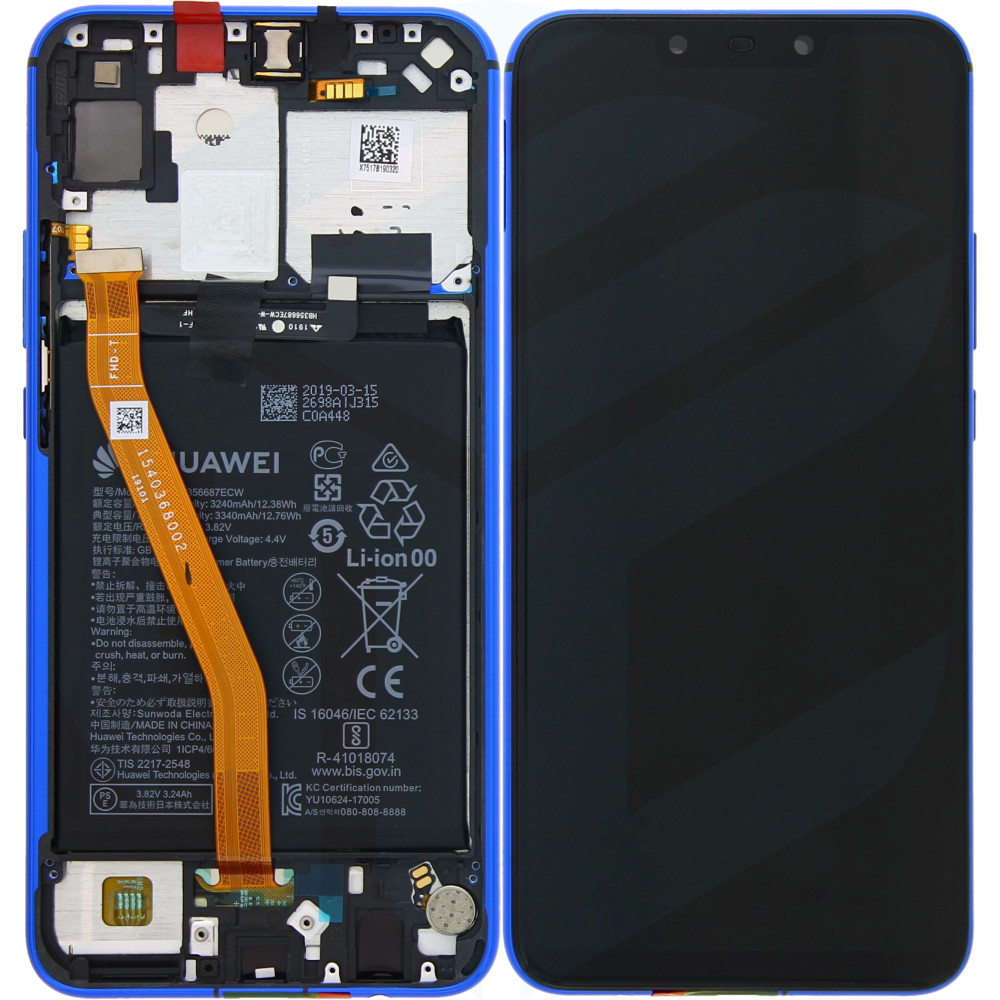Huawei P Smart Plus (INE-LX1)  OEM Service Part Screen Incl. Battery (02352BUH) - Iris Purple