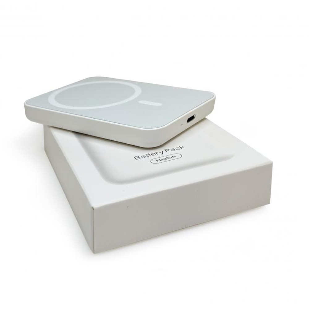 For iPhone 12, 13, 14, 15 Series Battery Pack Magnetic Charging White