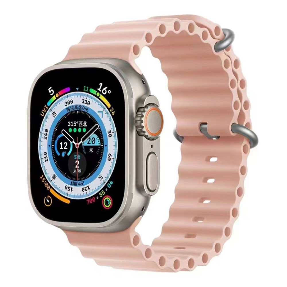 Ocean Breathable Soft Silicone Strap For Apple Watch Series 42/44/45/49mm (Size M/L) - Silt