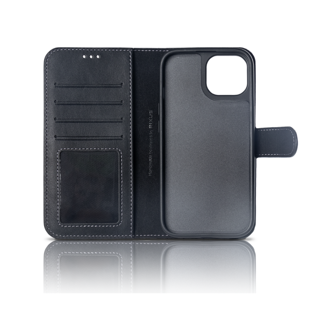 Rixus Duo Magnetic Detachable Wallet For IPhone 15 Pro Max Black EMC