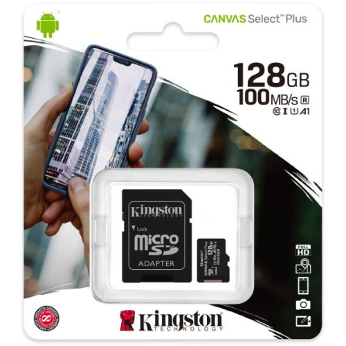 Kingston Canvas Select Plus microSD Card SDCS2/128GB - Class 10