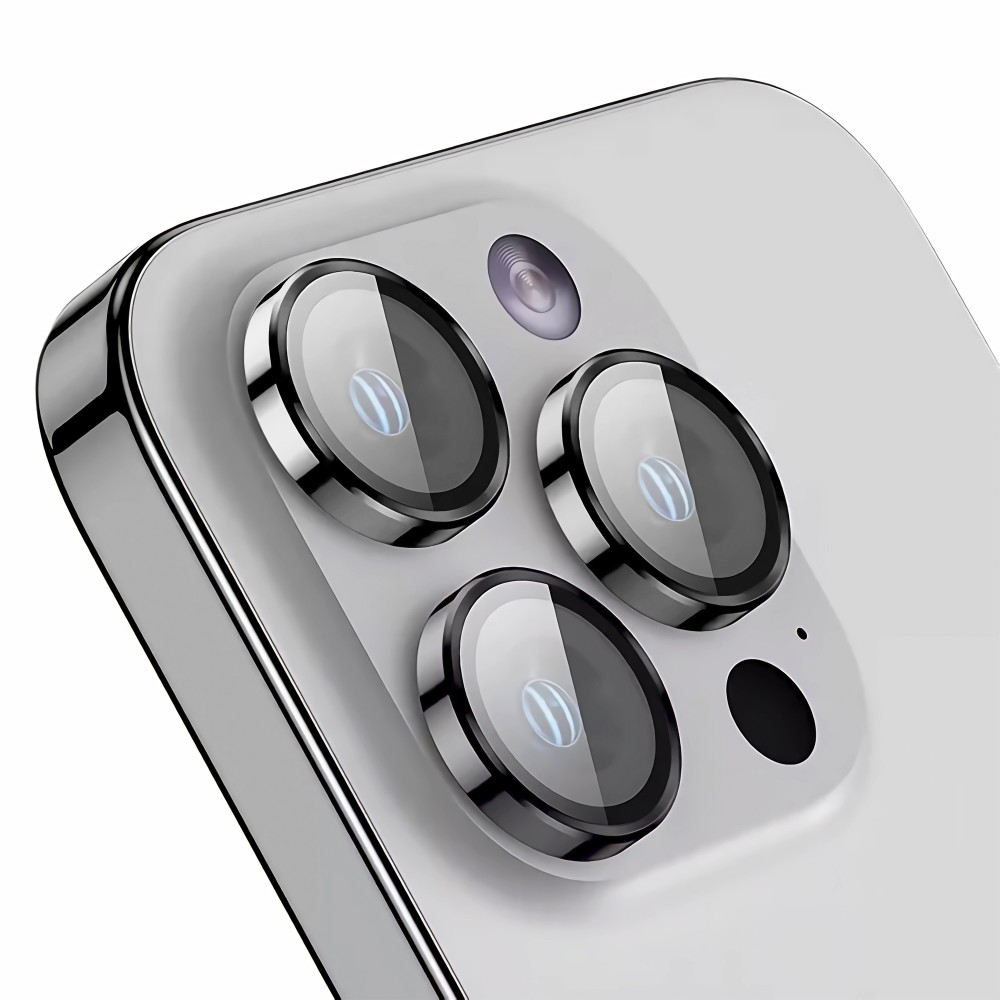 Rixus Metal Shield Camera Tempered Glass For iPhone 11 Black