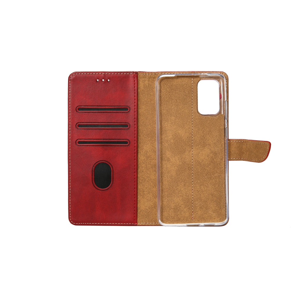 Rixus Bookcase For iPhone 15 Pro - Dark Red
