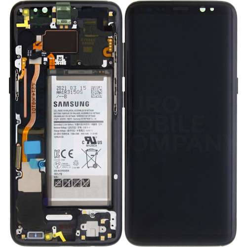 Samsung Galaxy S8 SM-G950F (GH82-13971A) Display Complete + Frame (With Battery) - Midnight Black