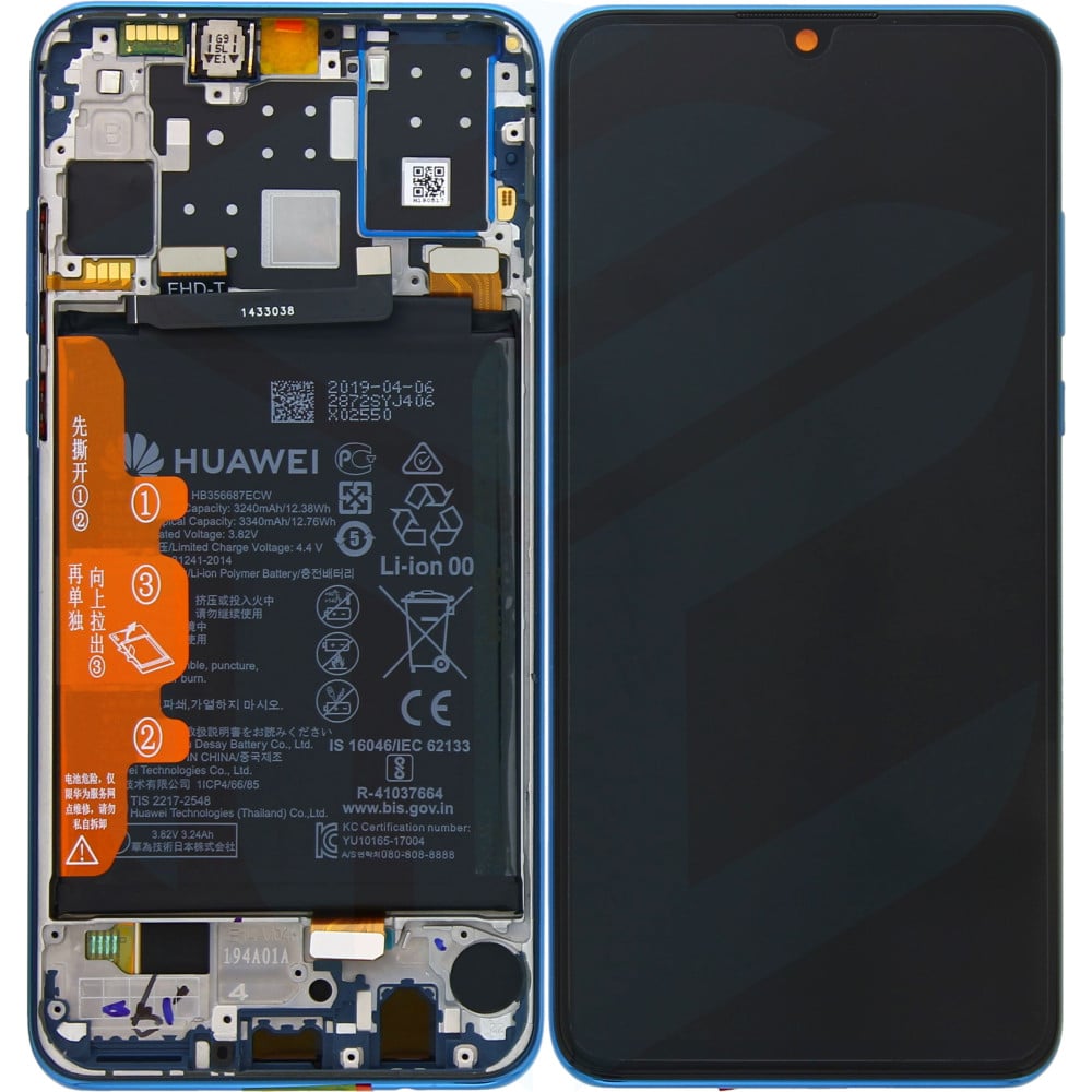 Huawei P30 Lite OEM Service Part Screen Incl. Battery (02352RQA) - Peacock Blue