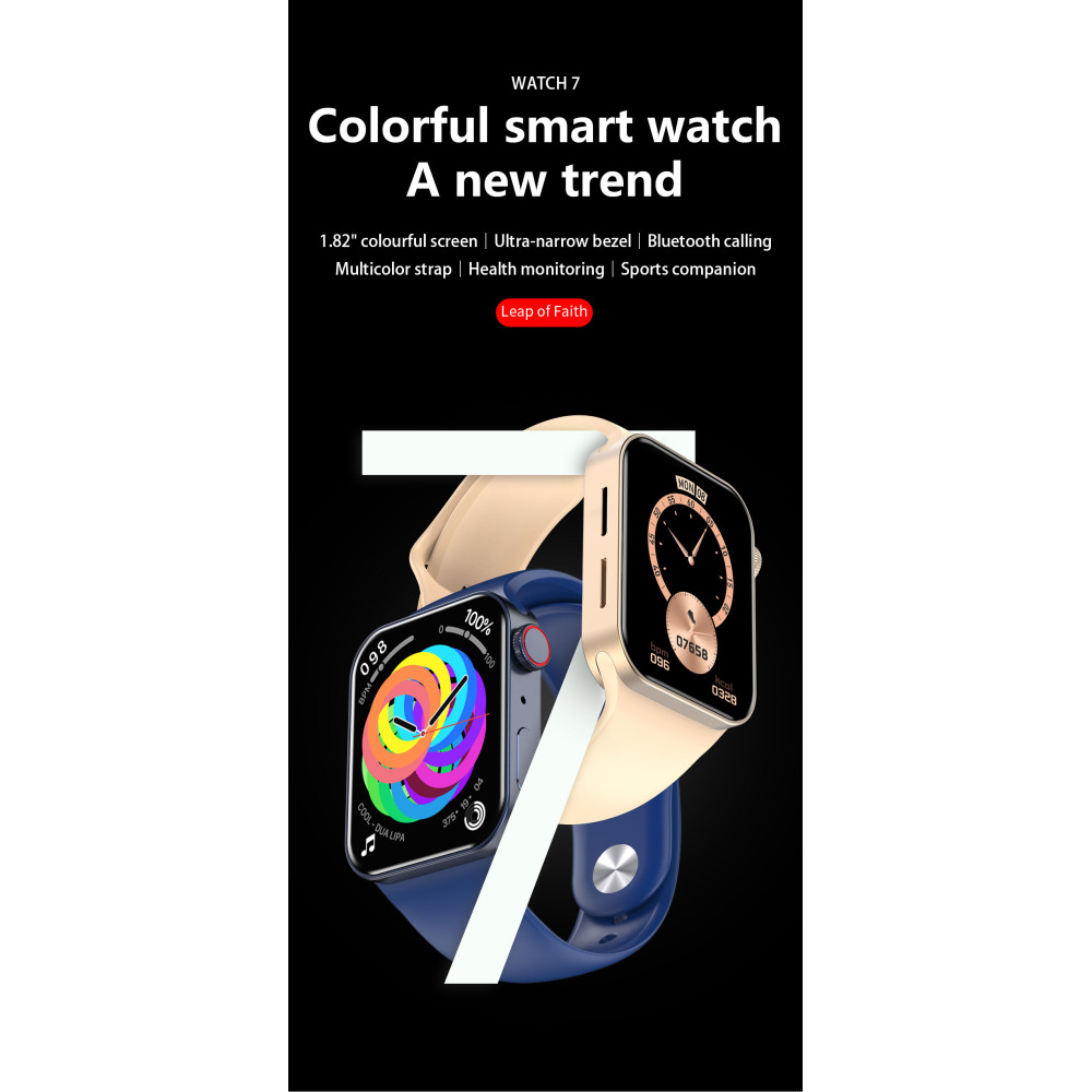 Momix Big Screen Smart Watch With Multifunction IWO 7 - Pastel Green
