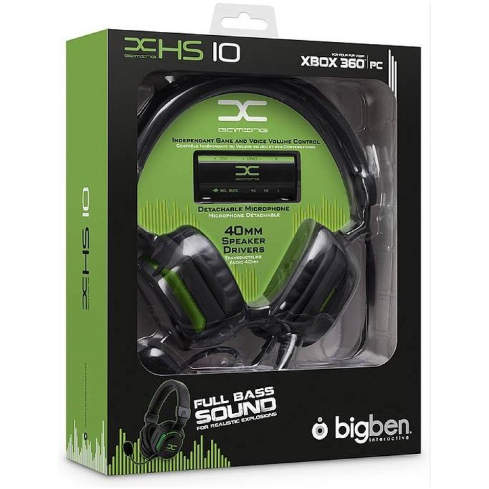 BigBen XBox 360 Headphone HS10 - Black