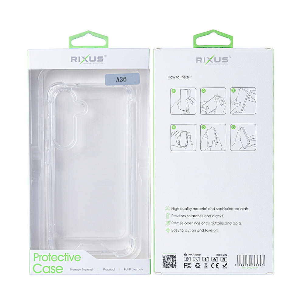 Rixus Anti-Burst Case For Samsung Galaxy A36 A366B Transparent