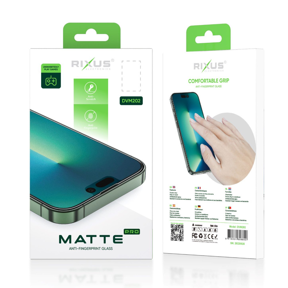 Rixus Matte Anti-Fingerprint Glass For iPhone 13/ 13 Pro/ 14