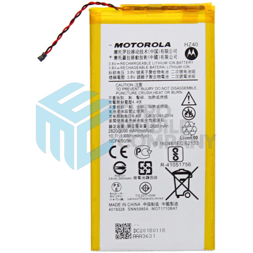 Motorola Z2 Play Replacement Battery - HZ40 - 3000mAh