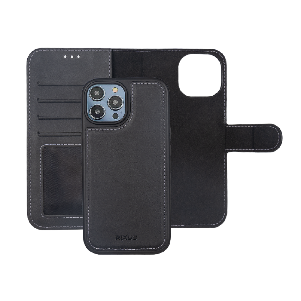 Rixus Duo Magnetic Detachable Wallet For Iphone Black Emc