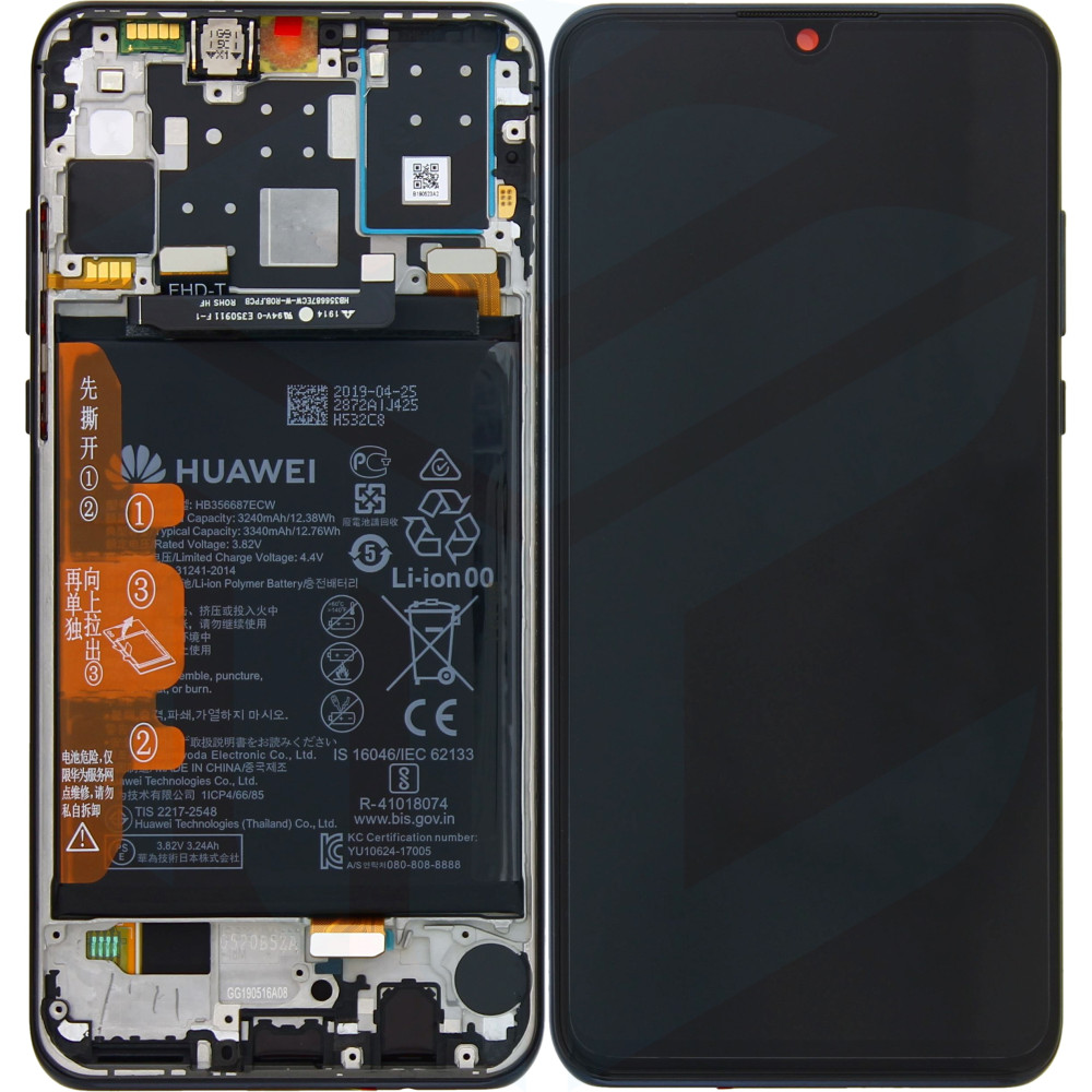 Huawei P30 Lite OEM Service Part Screen Incl. Battery (02352RPW) - Black