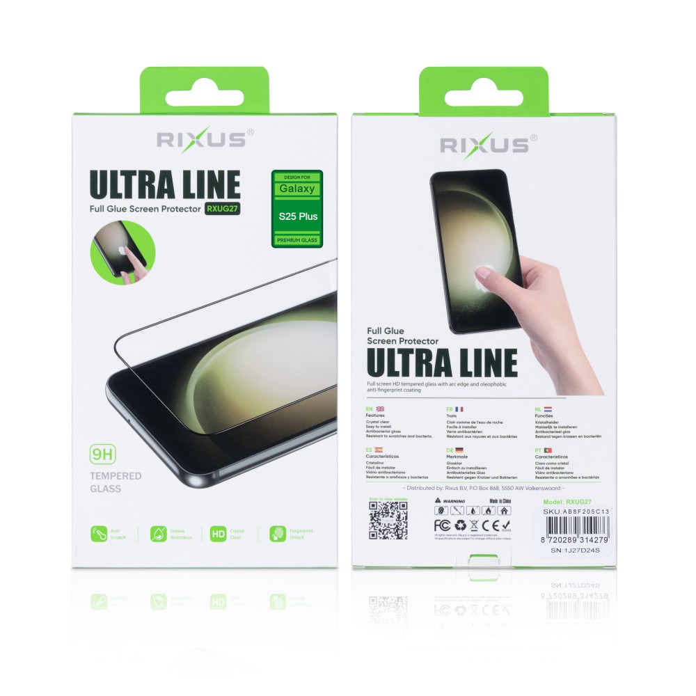 Rixus Clear HD Ultra Line Tempered Glass For Samsung Galaxy S25 Plus S9360
