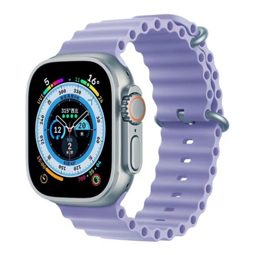 Ocean Breathable Soft Silicone Strap For Apple Watch Series 38/40/41mm (Size M/L) - Lilac Purple