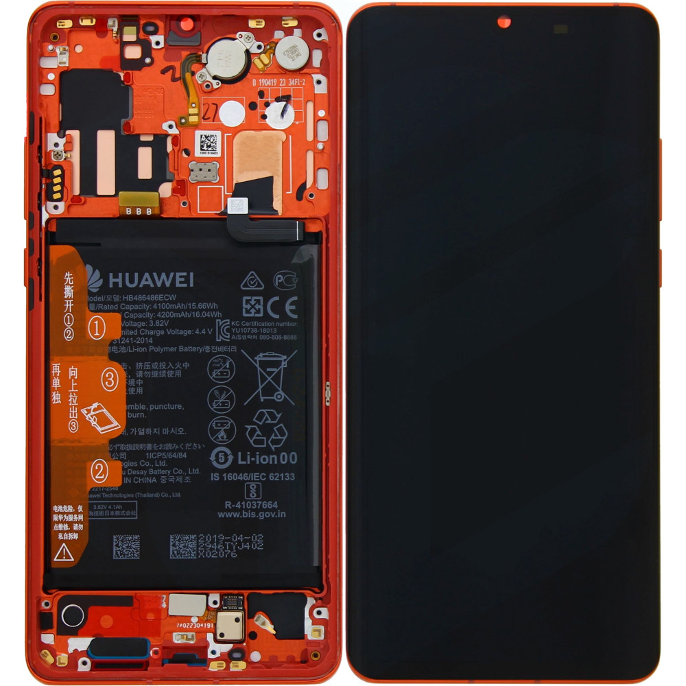 Huawei P30 Pro OEM Service Part Screen Incl. Battery (02352PGK) - Amber Sunrise