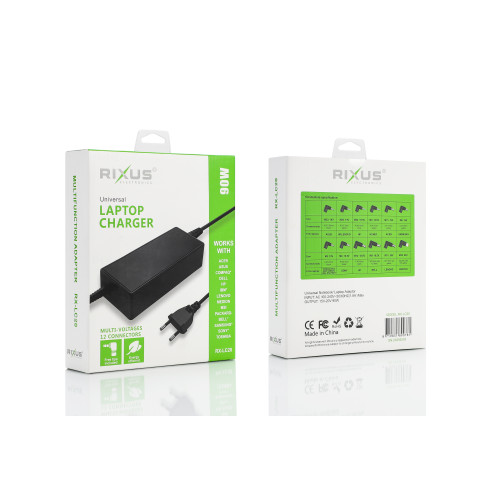Rixus Universal Laptop Charger 90W with 12 connectors