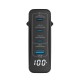 Rixus RX100 100W GaN Power Adapter With Digital Display Black