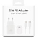 25W PD Adapter With USB-C to USB-C Cable